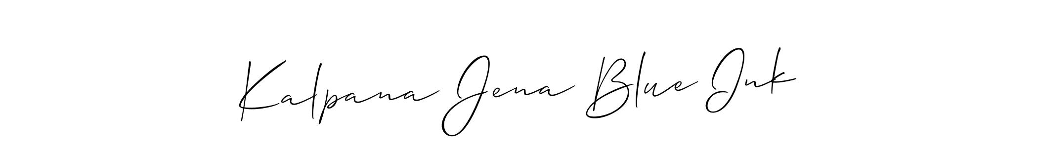 You should practise on your own different ways (Allison_Script) to write your name (Kalpana Jena Blue Ink) in signature. don't let someone else do it for you. Kalpana Jena Blue Ink signature style 2 images and pictures png