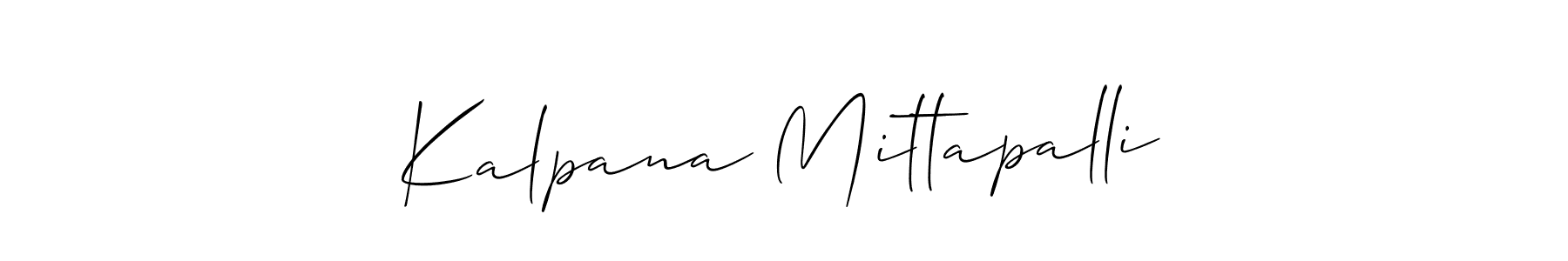 Make a beautiful signature design for name Kalpana Mittapalli. With this signature (Allison_Script) style, you can create a handwritten signature for free. Kalpana Mittapalli signature style 2 images and pictures png