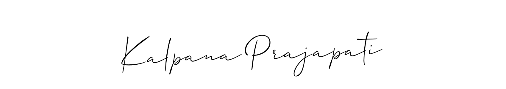 Make a beautiful signature design for name Kalpana Prajapati. With this signature (Allison_Script) style, you can create a handwritten signature for free. Kalpana Prajapati signature style 2 images and pictures png