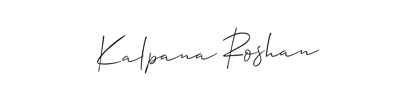 How to make Kalpana Roshan name signature. Use Allison_Script style for creating short signs online. This is the latest handwritten sign. Kalpana Roshan signature style 2 images and pictures png