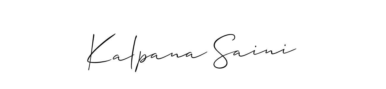 The best way (Allison_Script) to make a short signature is to pick only two or three words in your name. The name Kalpana Saini include a total of six letters. For converting this name. Kalpana Saini signature style 2 images and pictures png