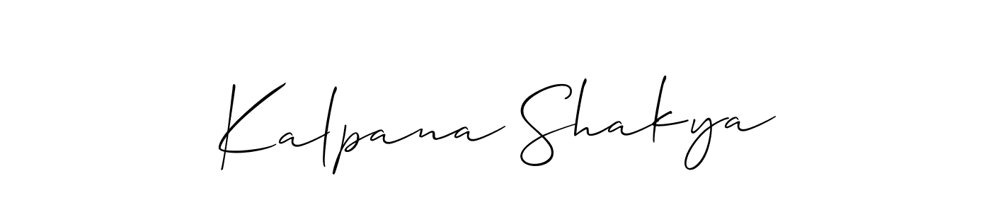 Use a signature maker to create a handwritten signature online. With this signature software, you can design (Allison_Script) your own signature for name Kalpana Shakya. Kalpana Shakya signature style 2 images and pictures png