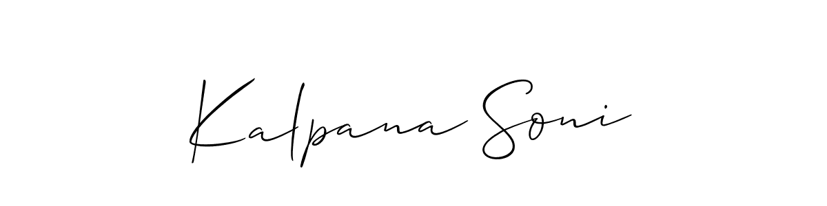 Also You can easily find your signature by using the search form. We will create Kalpana Soni name handwritten signature images for you free of cost using Allison_Script sign style. Kalpana Soni signature style 2 images and pictures png