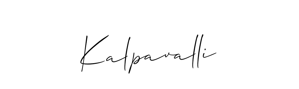 Design your own signature with our free online signature maker. With this signature software, you can create a handwritten (Allison_Script) signature for name Kalpavalli. Kalpavalli signature style 2 images and pictures png