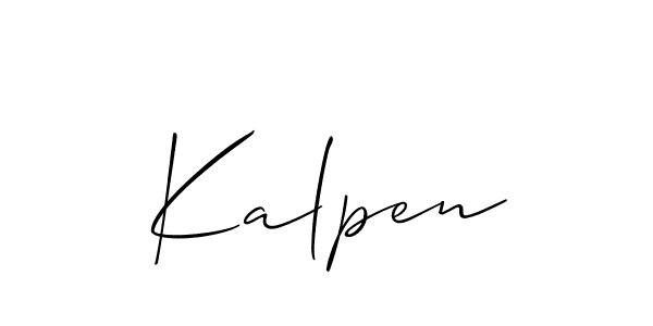 Make a beautiful signature design for name Kalpen. With this signature (Allison_Script) style, you can create a handwritten signature for free. Kalpen signature style 2 images and pictures png