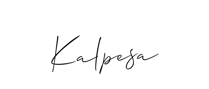 You can use this online signature creator to create a handwritten signature for the name Kalpesa. This is the best online autograph maker. Kalpesa signature style 2 images and pictures png