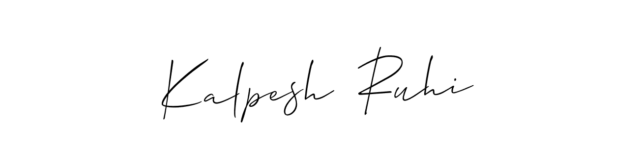 Similarly Allison_Script is the best handwritten signature design. Signature creator online .You can use it as an online autograph creator for name Kalpesh  Ruhi. Kalpesh  Ruhi signature style 2 images and pictures png