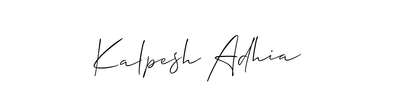 Use a signature maker to create a handwritten signature online. With this signature software, you can design (Allison_Script) your own signature for name Kalpesh Adhia. Kalpesh Adhia signature style 2 images and pictures png