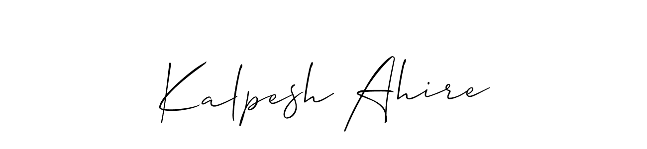 How to Draw Kalpesh Ahire signature style? Allison_Script is a latest design signature styles for name Kalpesh Ahire. Kalpesh Ahire signature style 2 images and pictures png