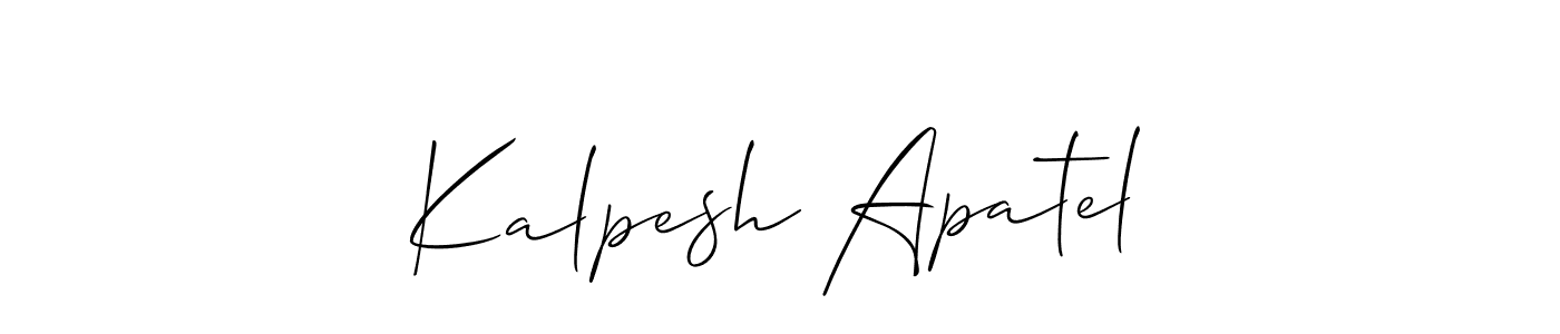 You should practise on your own different ways (Allison_Script) to write your name (Kalpesh Apatel) in signature. don't let someone else do it for you. Kalpesh Apatel signature style 2 images and pictures png