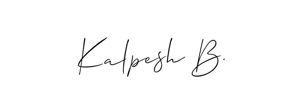 Use a signature maker to create a handwritten signature online. With this signature software, you can design (Allison_Script) your own signature for name Kalpesh B.. Kalpesh B. signature style 2 images and pictures png