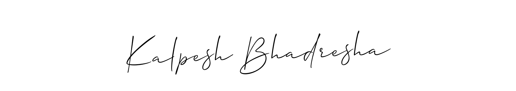 Also You can easily find your signature by using the search form. We will create Kalpesh Bhadresha name handwritten signature images for you free of cost using Allison_Script sign style. Kalpesh Bhadresha signature style 2 images and pictures png