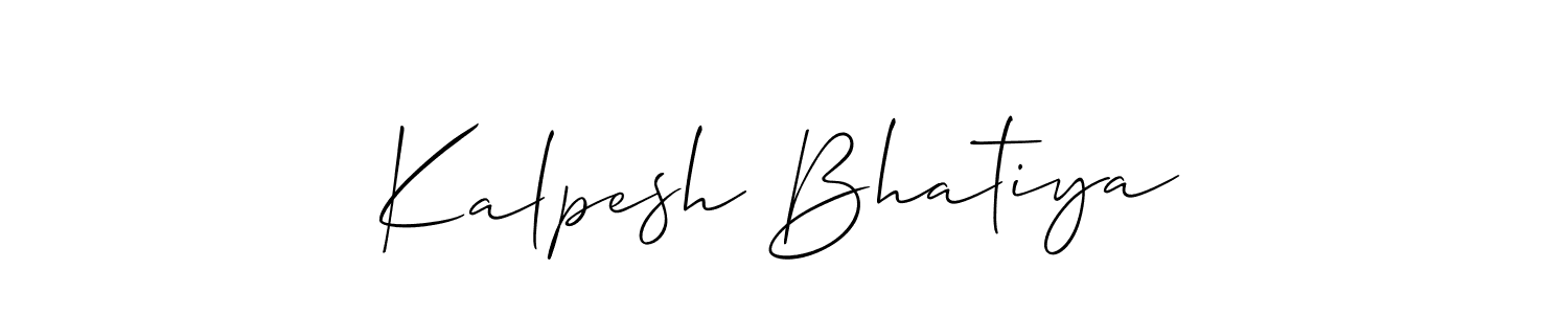 The best way (Allison_Script) to make a short signature is to pick only two or three words in your name. The name Kalpesh Bhatiya include a total of six letters. For converting this name. Kalpesh Bhatiya signature style 2 images and pictures png