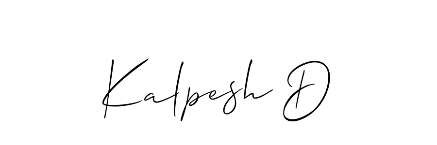 Also we have Kalpesh D name is the best signature style. Create professional handwritten signature collection using Allison_Script autograph style. Kalpesh D signature style 2 images and pictures png