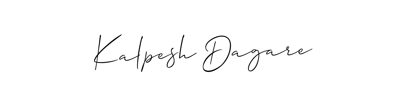 Allison_Script is a professional signature style that is perfect for those who want to add a touch of class to their signature. It is also a great choice for those who want to make their signature more unique. Get Kalpesh Dagare name to fancy signature for free. Kalpesh Dagare signature style 2 images and pictures png