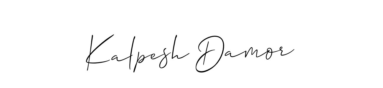 How to make Kalpesh Damor name signature. Use Allison_Script style for creating short signs online. This is the latest handwritten sign. Kalpesh Damor signature style 2 images and pictures png