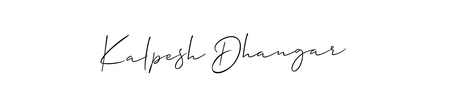Use a signature maker to create a handwritten signature online. With this signature software, you can design (Allison_Script) your own signature for name Kalpesh Dhangar. Kalpesh Dhangar signature style 2 images and pictures png