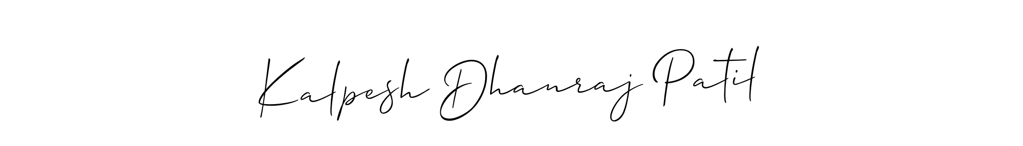 Make a short Kalpesh Dhanraj Patil signature style. Manage your documents anywhere anytime using Allison_Script. Create and add eSignatures, submit forms, share and send files easily. Kalpesh Dhanraj Patil signature style 2 images and pictures png