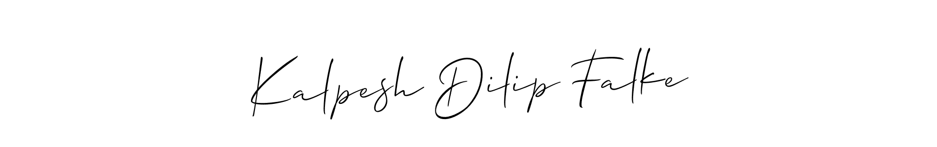 It looks lik you need a new signature style for name Kalpesh Dilip Falke. Design unique handwritten (Allison_Script) signature with our free signature maker in just a few clicks. Kalpesh Dilip Falke signature style 2 images and pictures png