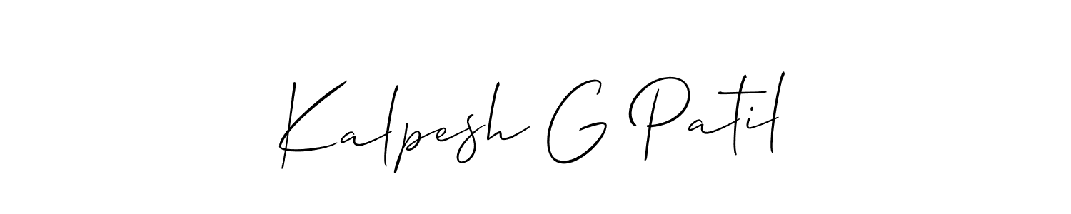 Use a signature maker to create a handwritten signature online. With this signature software, you can design (Allison_Script) your own signature for name Kalpesh G Patil. Kalpesh G Patil signature style 2 images and pictures png