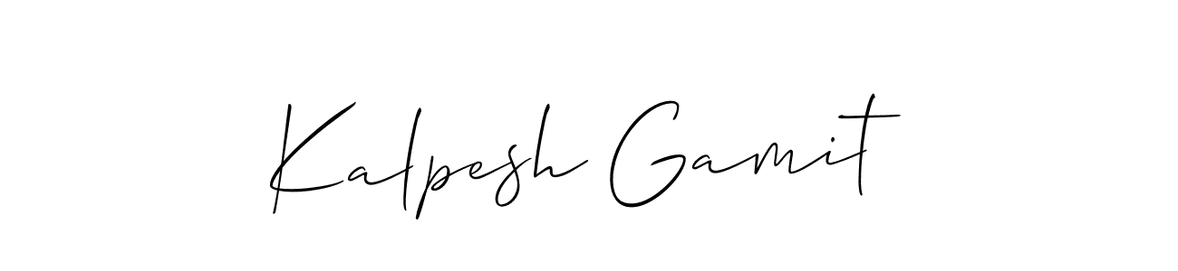 Also we have Kalpesh Gamit name is the best signature style. Create professional handwritten signature collection using Allison_Script autograph style. Kalpesh Gamit signature style 2 images and pictures png