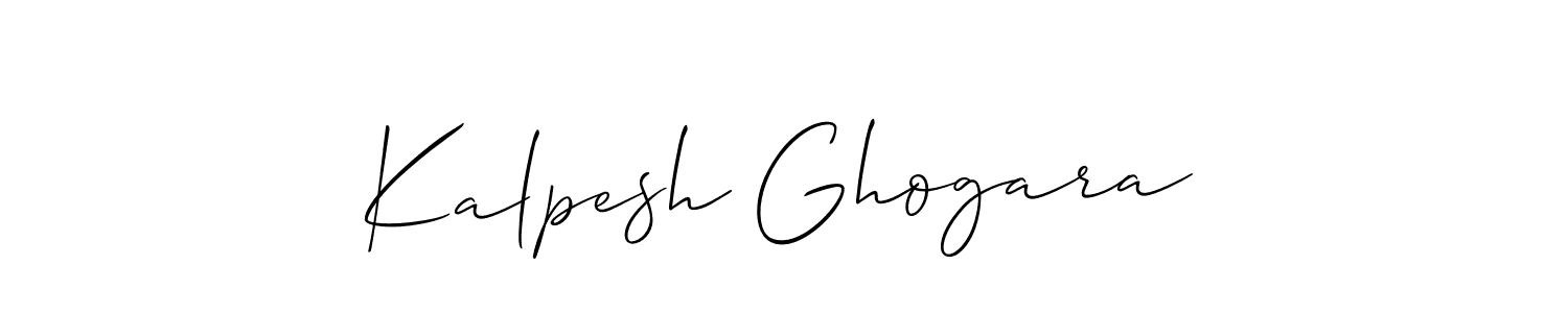 You should practise on your own different ways (Allison_Script) to write your name (Kalpesh Ghogara) in signature. don't let someone else do it for you. Kalpesh Ghogara signature style 2 images and pictures png