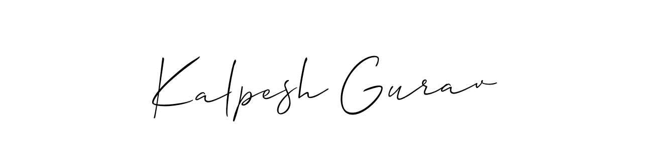 Design your own signature with our free online signature maker. With this signature software, you can create a handwritten (Allison_Script) signature for name Kalpesh Gurav. Kalpesh Gurav signature style 2 images and pictures png
