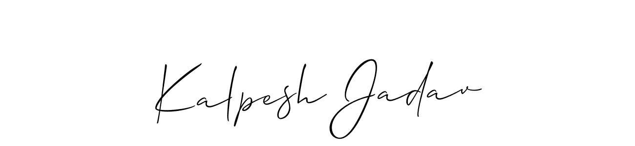 How to make Kalpesh Jadav name signature. Use Allison_Script style for creating short signs online. This is the latest handwritten sign. Kalpesh Jadav signature style 2 images and pictures png