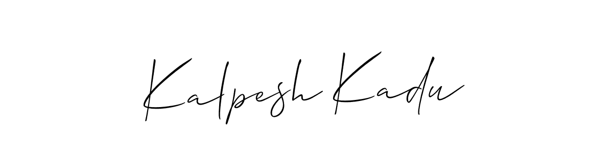 Design your own signature with our free online signature maker. With this signature software, you can create a handwritten (Allison_Script) signature for name Kalpesh Kadu. Kalpesh Kadu signature style 2 images and pictures png