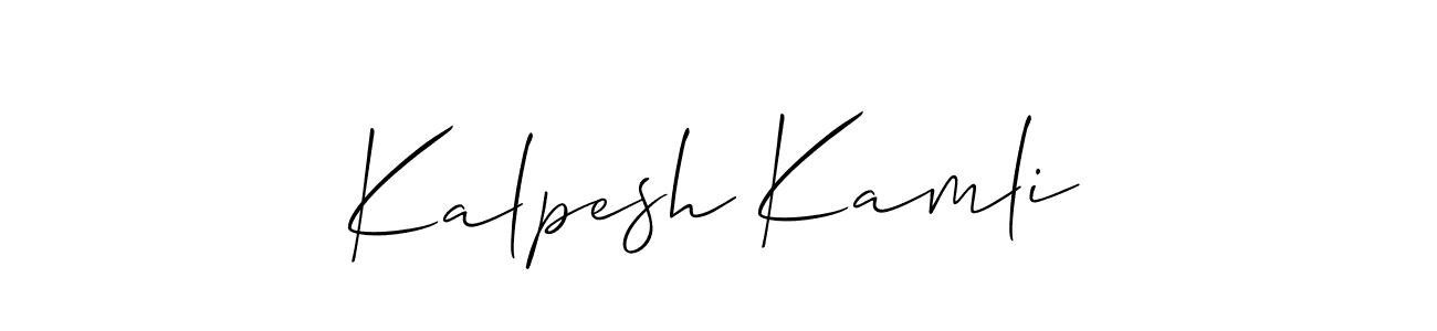 How to make Kalpesh Kamli name signature. Use Allison_Script style for creating short signs online. This is the latest handwritten sign. Kalpesh Kamli signature style 2 images and pictures png