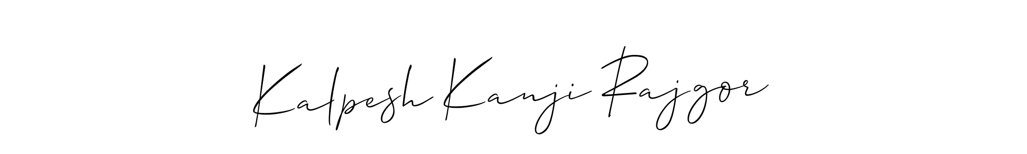 Make a beautiful signature design for name Kalpesh Kanji Rajgor. With this signature (Allison_Script) style, you can create a handwritten signature for free. Kalpesh Kanji Rajgor signature style 2 images and pictures png