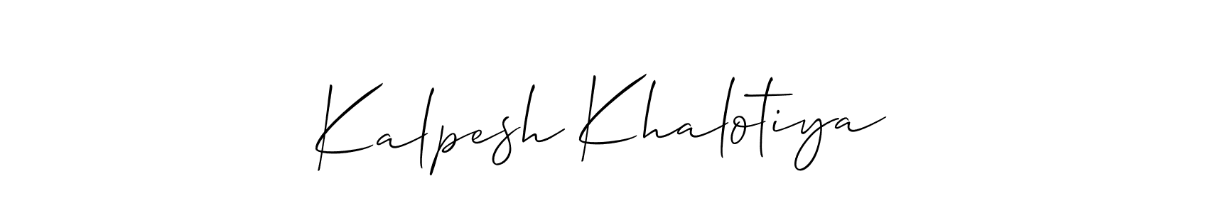 Use a signature maker to create a handwritten signature online. With this signature software, you can design (Allison_Script) your own signature for name Kalpesh Khalotiya. Kalpesh Khalotiya signature style 2 images and pictures png