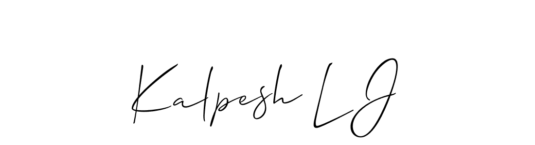 How to make Kalpesh L J signature? Allison_Script is a professional autograph style. Create handwritten signature for Kalpesh L J name. Kalpesh L J signature style 2 images and pictures png
