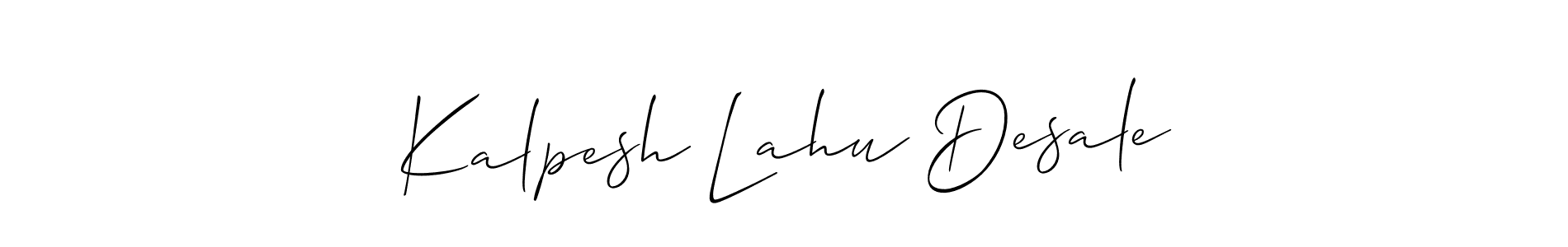 It looks lik you need a new signature style for name Kalpesh Lahu Desale. Design unique handwritten (Allison_Script) signature with our free signature maker in just a few clicks. Kalpesh Lahu Desale signature style 2 images and pictures png