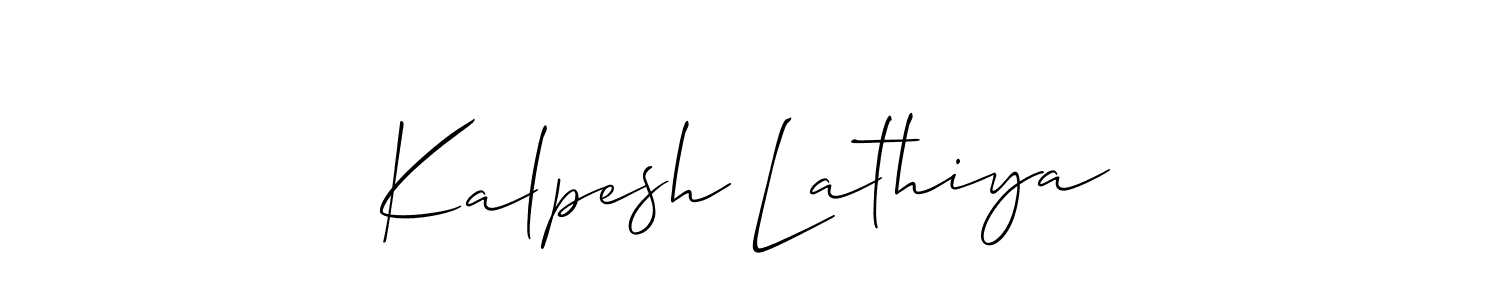 Allison_Script is a professional signature style that is perfect for those who want to add a touch of class to their signature. It is also a great choice for those who want to make their signature more unique. Get Kalpesh Lathiya name to fancy signature for free. Kalpesh Lathiya signature style 2 images and pictures png