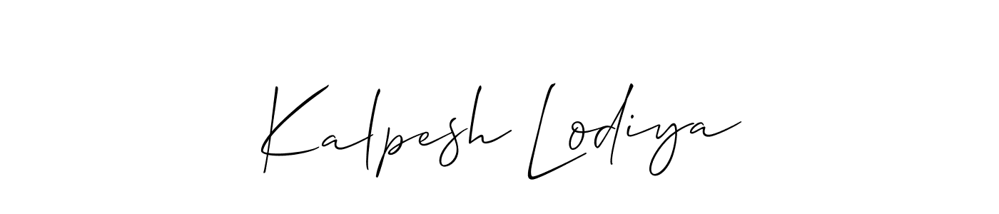 It looks lik you need a new signature style for name Kalpesh Lodiya. Design unique handwritten (Allison_Script) signature with our free signature maker in just a few clicks. Kalpesh Lodiya signature style 2 images and pictures png