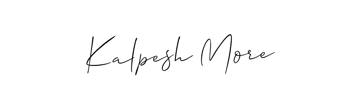 Also You can easily find your signature by using the search form. We will create Kalpesh More name handwritten signature images for you free of cost using Allison_Script sign style. Kalpesh More signature style 2 images and pictures png