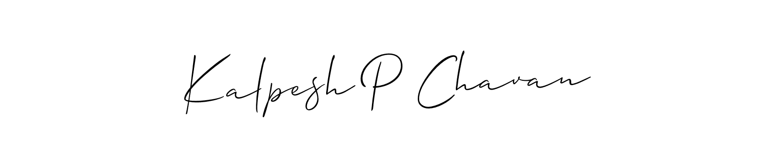 How to make Kalpesh P Chavan name signature. Use Allison_Script style for creating short signs online. This is the latest handwritten sign. Kalpesh P Chavan signature style 2 images and pictures png