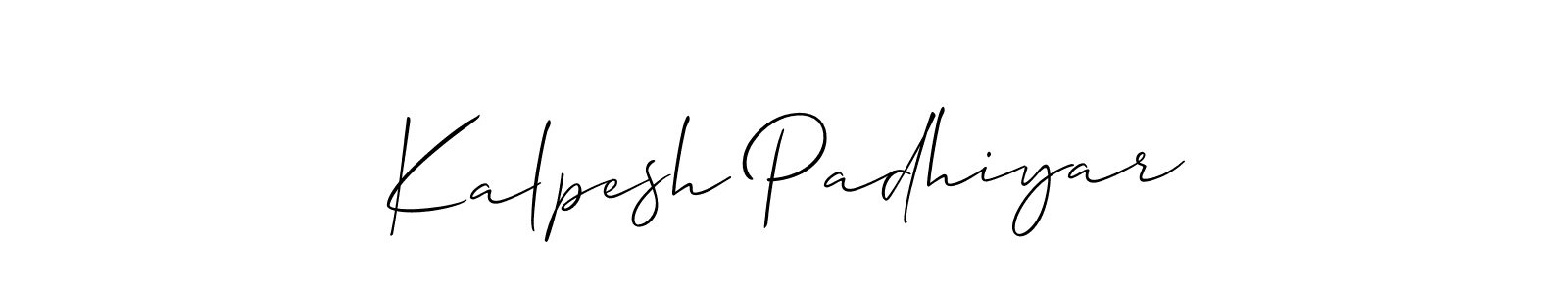 How to make Kalpesh Padhiyar name signature. Use Allison_Script style for creating short signs online. This is the latest handwritten sign. Kalpesh Padhiyar signature style 2 images and pictures png