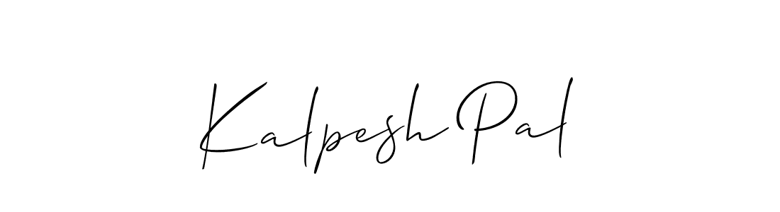 Make a beautiful signature design for name Kalpesh Pal. With this signature (Allison_Script) style, you can create a handwritten signature for free. Kalpesh Pal signature style 2 images and pictures png