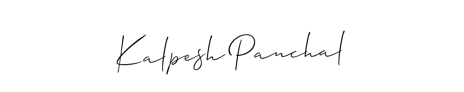 How to make Kalpesh Panchal name signature. Use Allison_Script style for creating short signs online. This is the latest handwritten sign. Kalpesh Panchal signature style 2 images and pictures png