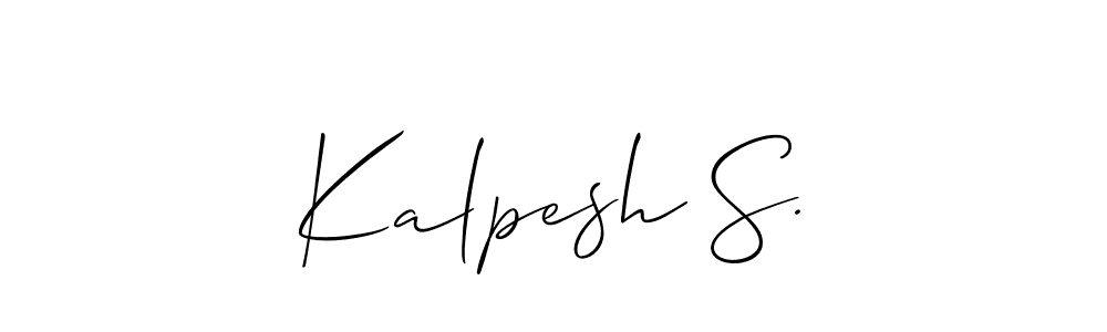 Make a beautiful signature design for name Kalpesh S.. With this signature (Allison_Script) style, you can create a handwritten signature for free. Kalpesh S. signature style 2 images and pictures png