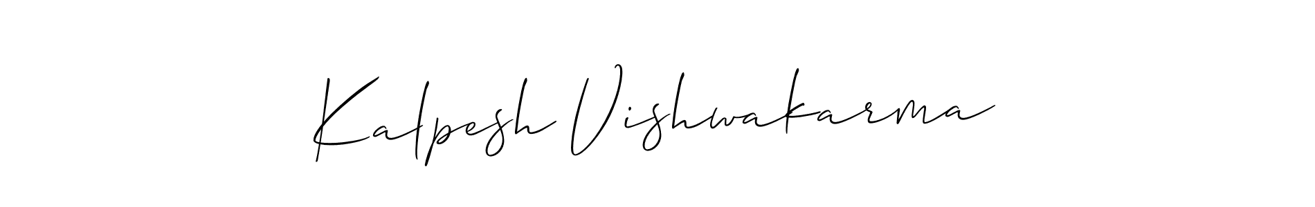 Also we have Kalpesh Vishwakarma name is the best signature style. Create professional handwritten signature collection using Allison_Script autograph style. Kalpesh Vishwakarma signature style 2 images and pictures png