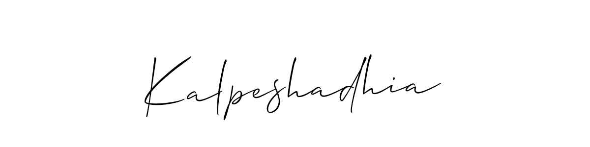 Make a beautiful signature design for name Kalpeshadhia. With this signature (Allison_Script) style, you can create a handwritten signature for free. Kalpeshadhia signature style 2 images and pictures png