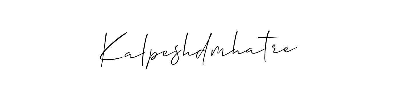 How to make Kalpeshdmhatre signature? Allison_Script is a professional autograph style. Create handwritten signature for Kalpeshdmhatre name. Kalpeshdmhatre signature style 2 images and pictures png