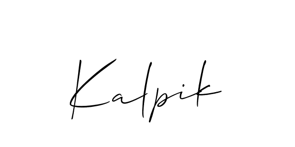 if you are searching for the best signature style for your name Kalpik. so please give up your signature search. here we have designed multiple signature styles  using Allison_Script. Kalpik signature style 2 images and pictures png