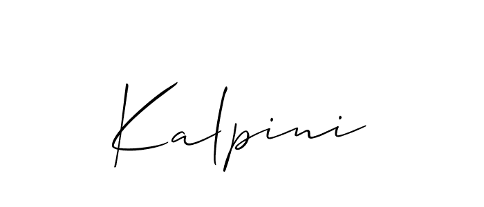 Create a beautiful signature design for name Kalpini. With this signature (Allison_Script) fonts, you can make a handwritten signature for free. Kalpini signature style 2 images and pictures png