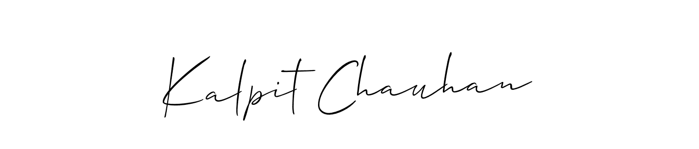 How to make Kalpit Chauhan name signature. Use Allison_Script style for creating short signs online. This is the latest handwritten sign. Kalpit Chauhan signature style 2 images and pictures png