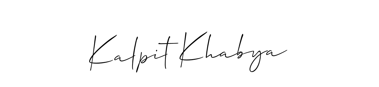 Design your own signature with our free online signature maker. With this signature software, you can create a handwritten (Allison_Script) signature for name Kalpit Khabya. Kalpit Khabya signature style 2 images and pictures png