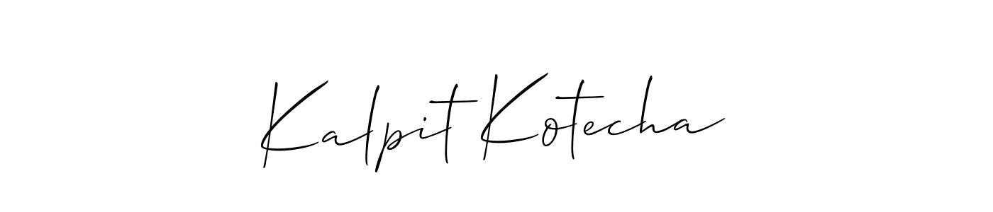 Make a short Kalpit Kotecha signature style. Manage your documents anywhere anytime using Allison_Script. Create and add eSignatures, submit forms, share and send files easily. Kalpit Kotecha signature style 2 images and pictures png